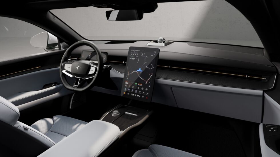 The Polestar 3 uses a 14.5-inch infotainment display that runs Android Automotive on a Qualcomm Snapdragon processor.