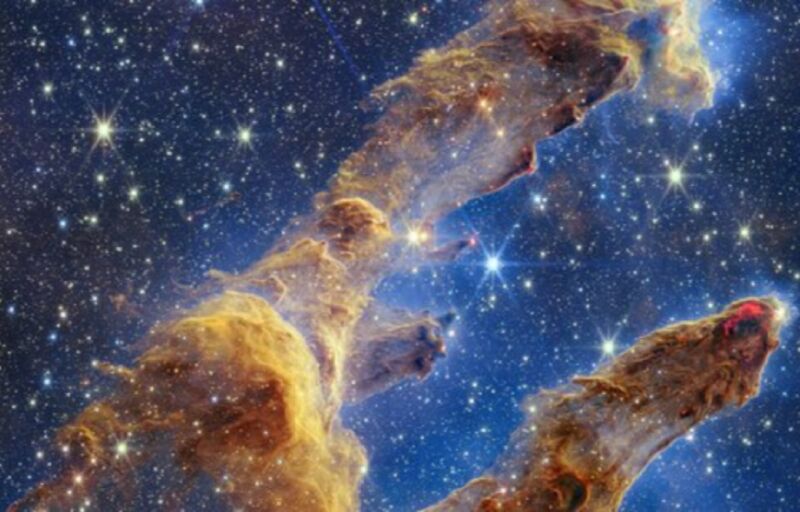 The James Webb Space Telescope captured a stunning new look at the iconic Pillars of Creation.