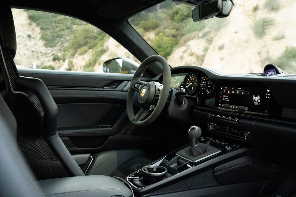 Porsche's bucket seats can be hard to get in and out of, but once you're in they're wonderful. There's no back seat in this version, though.