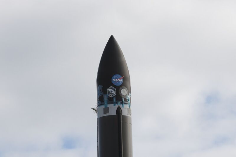 The CAPSTONE payload is seen here, atop an Electron rocket successful  New Zealand.