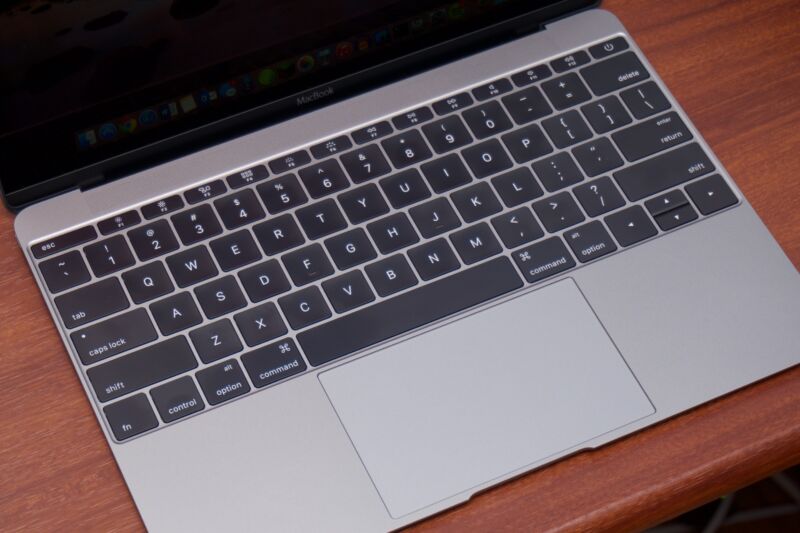 The first of the butterfly keyboard designs, as introduced in the 2015 12-inch MacBook.