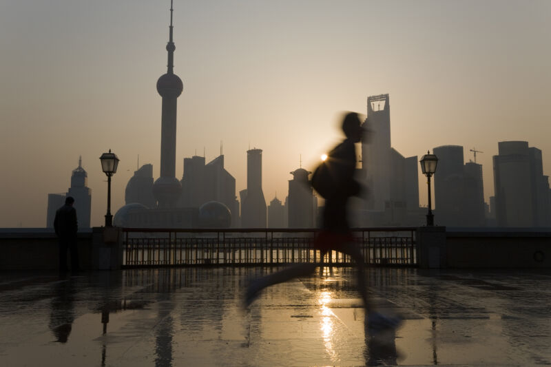 Runner in Shanghai, China. 