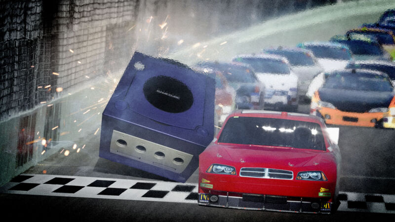 Dans Un Mouvement Époustouflant, Une Nintendo Gamecube Prend De L’avance Sur Le Peloton.