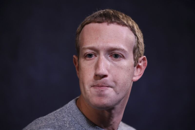 A photo of Mark Zuckerberg from the shoulders up.