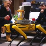 Image of a four-legged robot with a blender on its back.