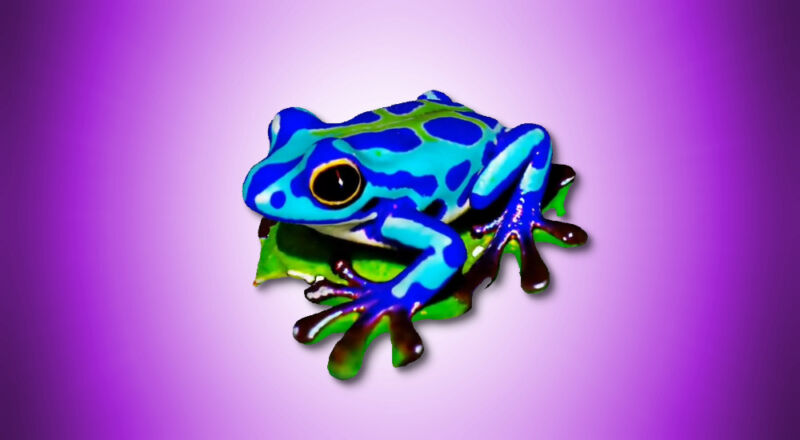 Magic3D tarafından 3B model olarak oluşturulmuş bir zehirli ok kurbağası.