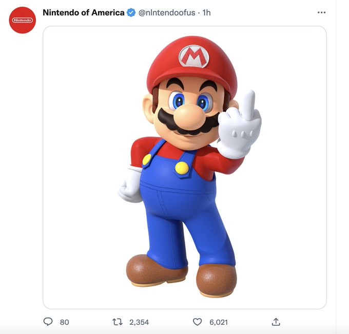 Don't let the blue check mark fool you; "Nintendoofus" is not an official account...