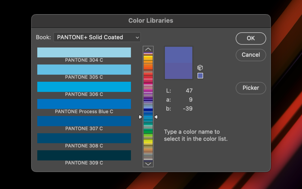 Les couleurs Pantone s'affichent toujours pour nous comme auparavant dans Photoshop 24.0 exécuté sur un Mac M1.