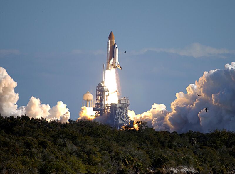 During the launch of space shuttle Columbia in 2003 a chunk of foam fell off the external tank and struck the orbiter's left wing.