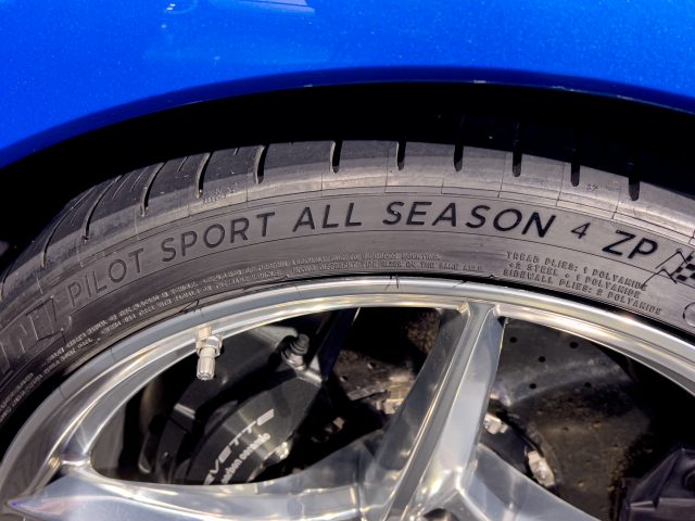 All-season tires on the Corvette E-Ray