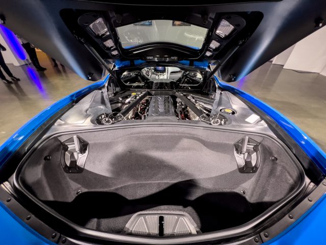 Corvette E-Ray engine bay and rear luggage