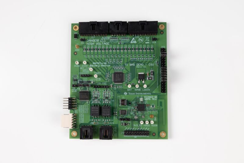 A circuit board on a white background