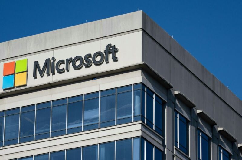 A building with offices belonging to Microsoft is seen in Chevy Chase, Maryland, January 18, 2023.
