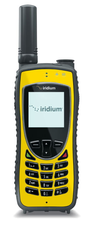 This is what a normal Iridium phone looks like, but we're going to make it without the bulky antenna.