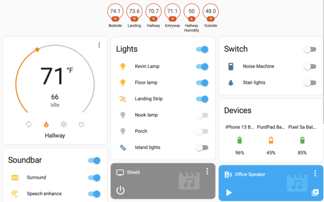 A portion of the Home Assistant panel as seen from a browser.