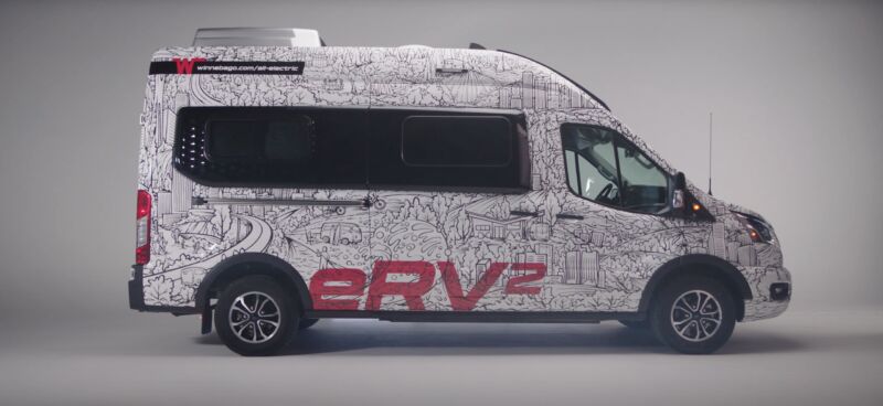 Winnebago’s first electrical motorhome prototype breaks cowl