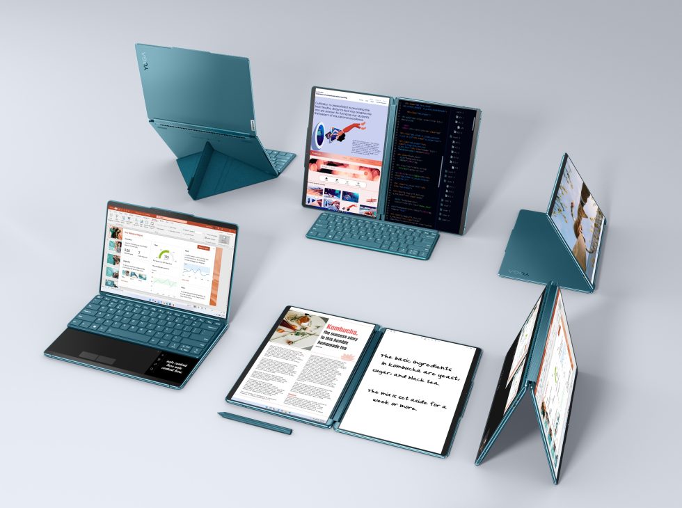 The many looks of the Yoga Book 9i.