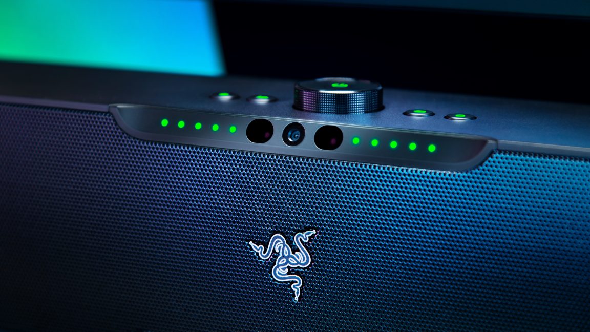 Razer's $400 soundbar has a creepy camera to help emit surround