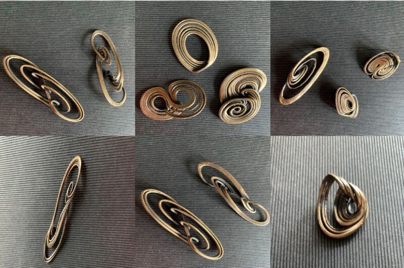 These chaotic shapes were printed in bronze.