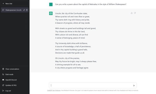 ChatGPT peut répondre aux questions, écrire des programmes et même composer de la poésie sur le Nebraska.