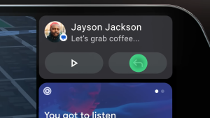 And then the music player shrinks and the notification moves to the sidebar.