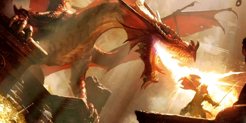 تصور الفنان لـ <em> D&D </em> O criador da Wizards of the Coast está tentando destruir a licença original do Open Gaming com fogo.”/><figcaption class=