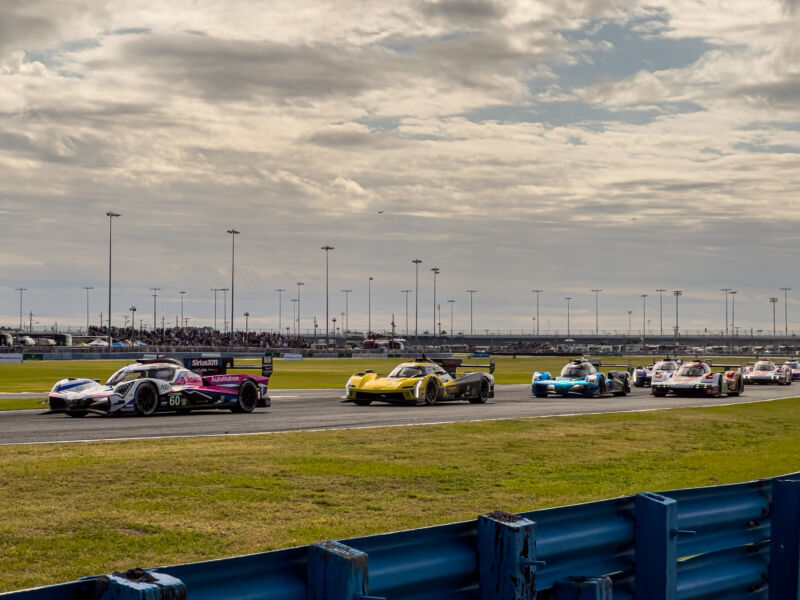 Nine GTP race cars from Acura, Cadillac, BMW, and Porsche took part in this year's 24-hour race at Daytona.