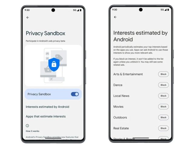 Android's Privacy Sandbox controls.