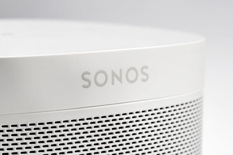 Detail of a Sonos One Smart Speaker,