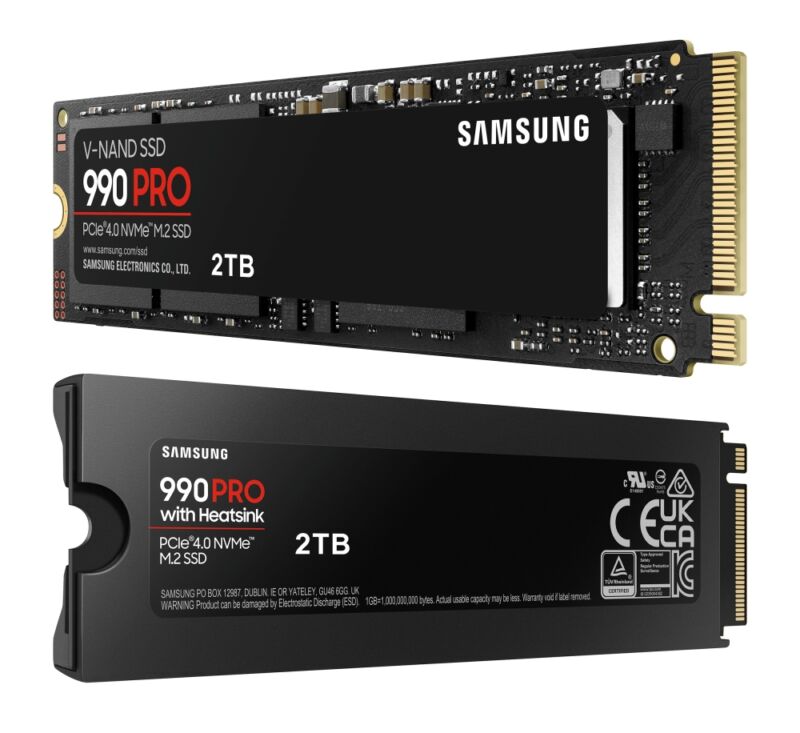 Samsung 990 Pro SSD front and back view