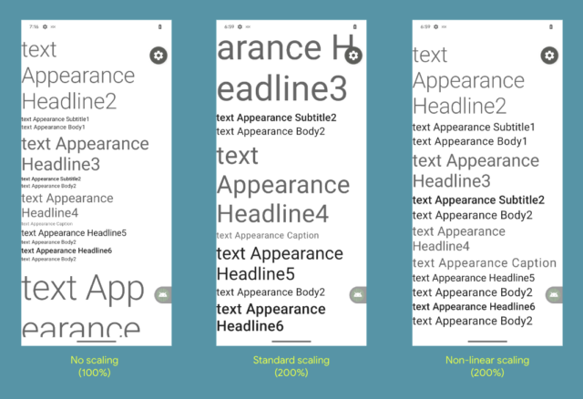 New non-linear font scaling will increase the size of only the smallest fonts.