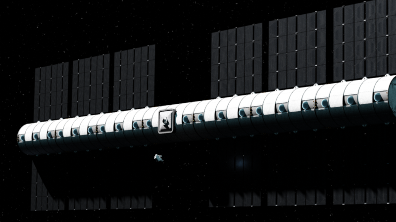 An artist's concept of a Vast space station with artificial gravity.