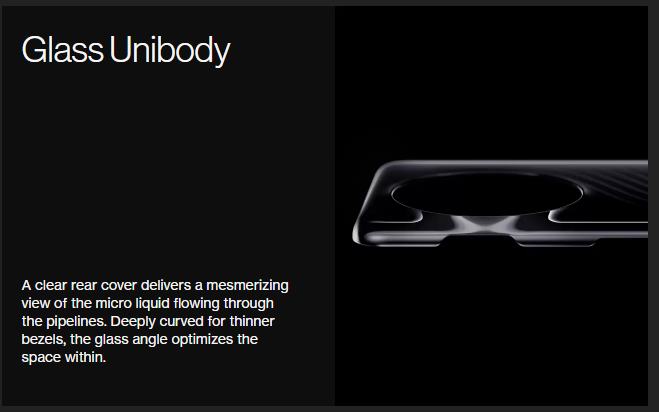 A "glass unibody" cannot possibly be correct. You can see the picture there, and that's a mostly normal glass phone back. 