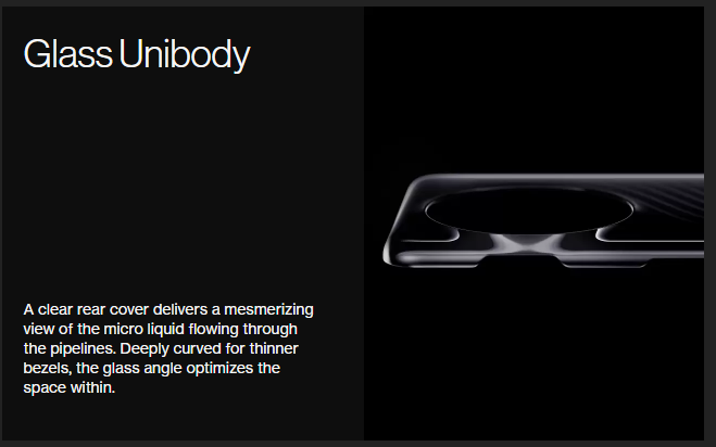 A "glass unibody" cannot possibly be correct. You can see the picture there and that's a mostly normal glass phone back. 