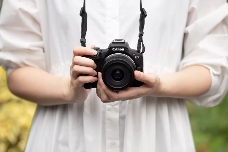 Canon's new EOS R8 full-frame mirrorless camera.