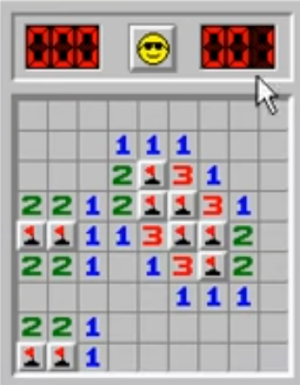 A sample of the unbeatable "one second" <em>Minesweeper</em> record.
