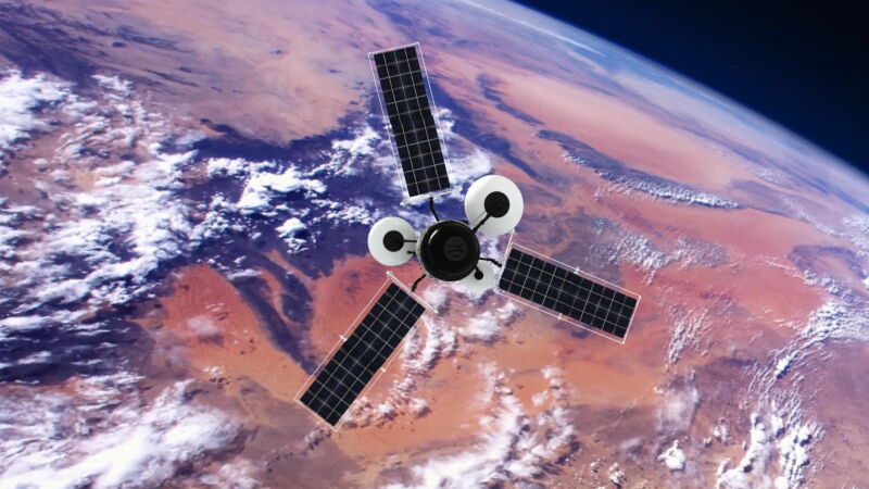 Overhead shot of a satellite