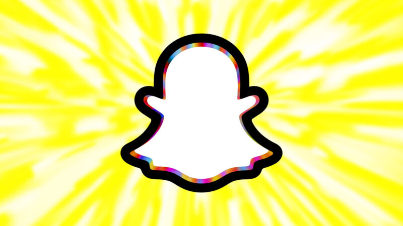 Una interpretación colorida y salvaje del logotipo de Snapchat.