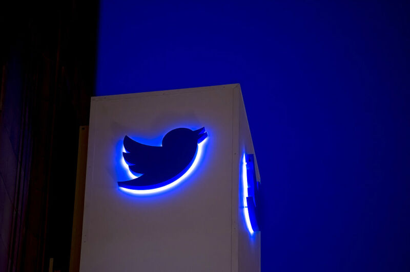 Twitter logo on a buildling