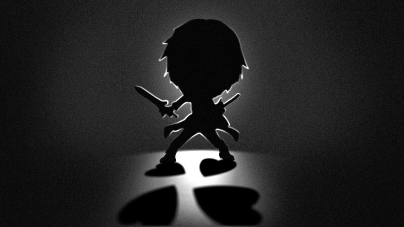 silhouette of evil-looking toy