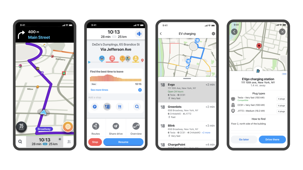 Planificación de rutas de vehículos eléctricos en Waze.