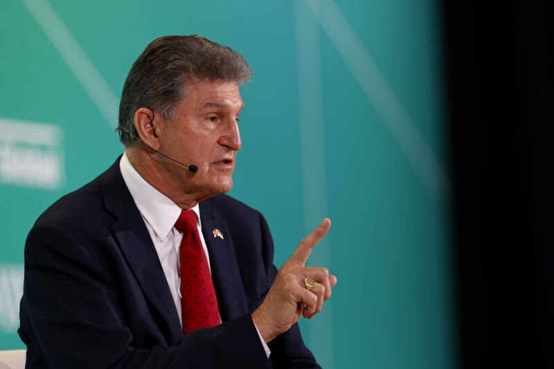 Senator Joe Manchin, a Democrat from West Virginia, speaks during the 2023 CERAWeek by S&P Global conference in Houston, Texas, US, on Friday, March 10, 2023.