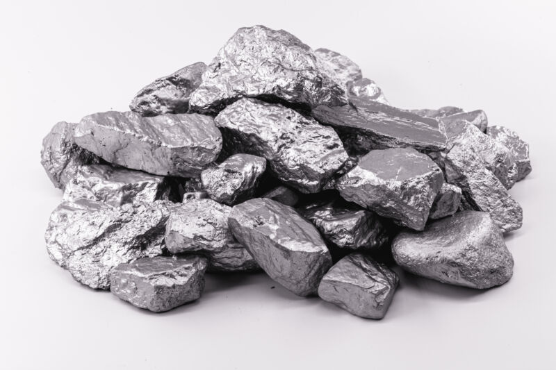 Image of a pile of silvery-grey rocks