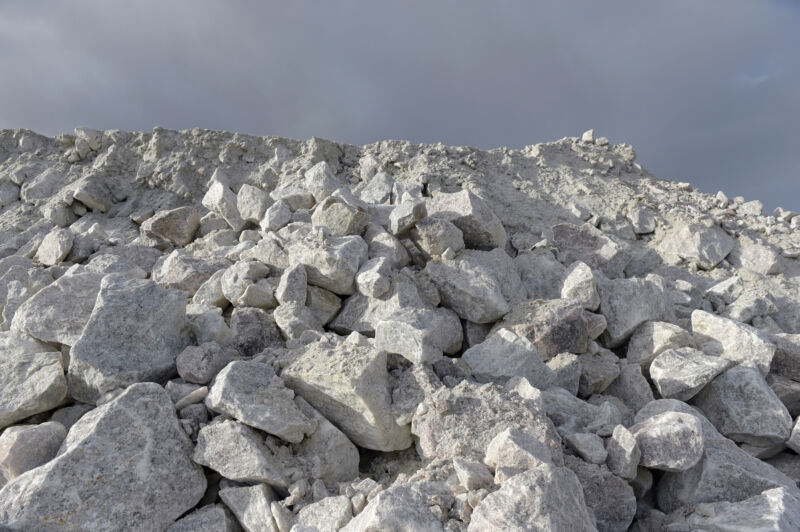 Image of a large pile of greyish stone.