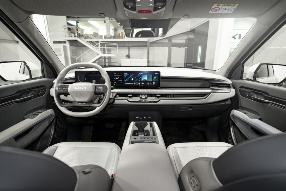The production EV9 has a much more conventional interior than the concept, and that's no bad thing.