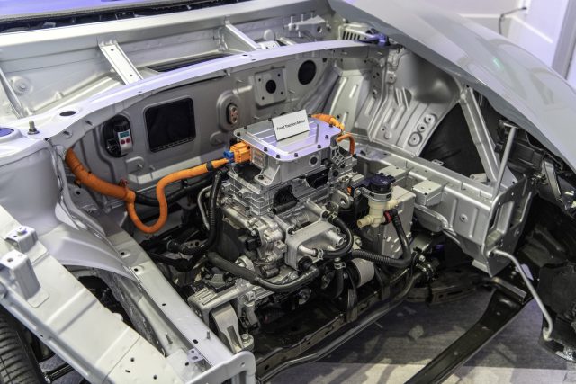 A cutaway of the Hyundai Ioniq 6 front motor