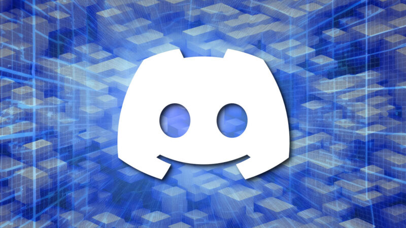 El logotipo de Discord sobre un fondo cibernético funky.