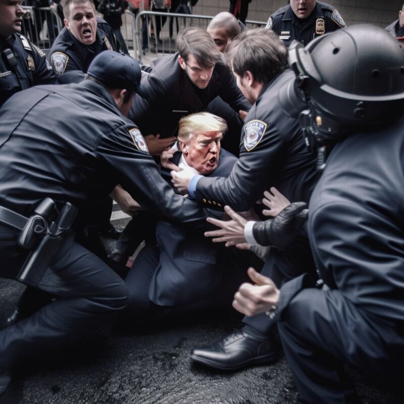 Captured Police Officer Porn Captions - AI-faked images of Donald Trump's imagined arrest swirl on Twitter | Ars  Technica