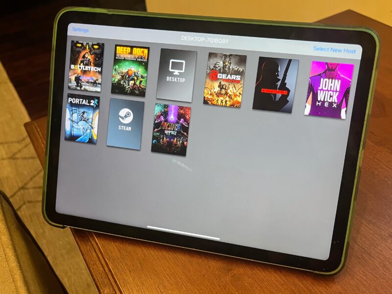 Ipad Affichant Un Certain Nombre De Jeux Disponibles En Streaming Via Moonlight