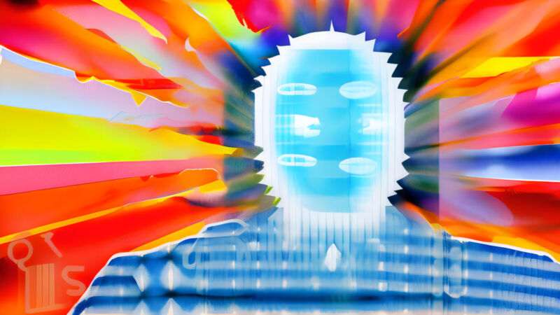 Una imagen colorida generada por IA de una silueta radiante.